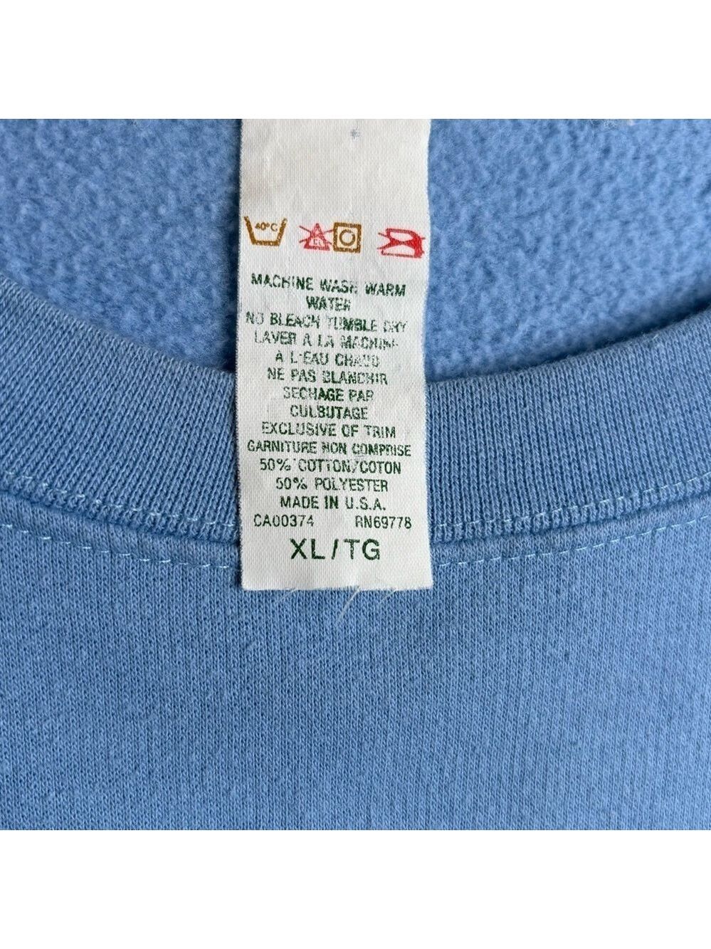 90s Cabin Sweatshirt by Northern Reflections Cabin Scenery Light Blue Size XL - Picture 11 of 11